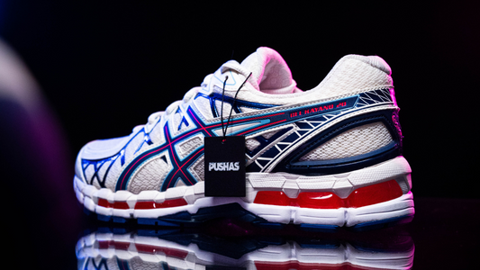 ASICS Gel-Kayano 20 Cream Blue Red