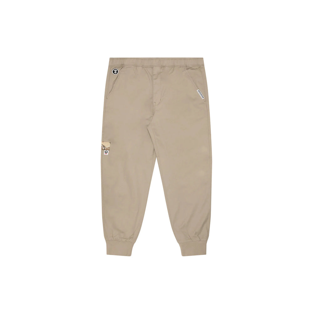 AAPE-Moonface-Embroidered-Relaxed-Woven-Pants-‘Beige-Grey’-1