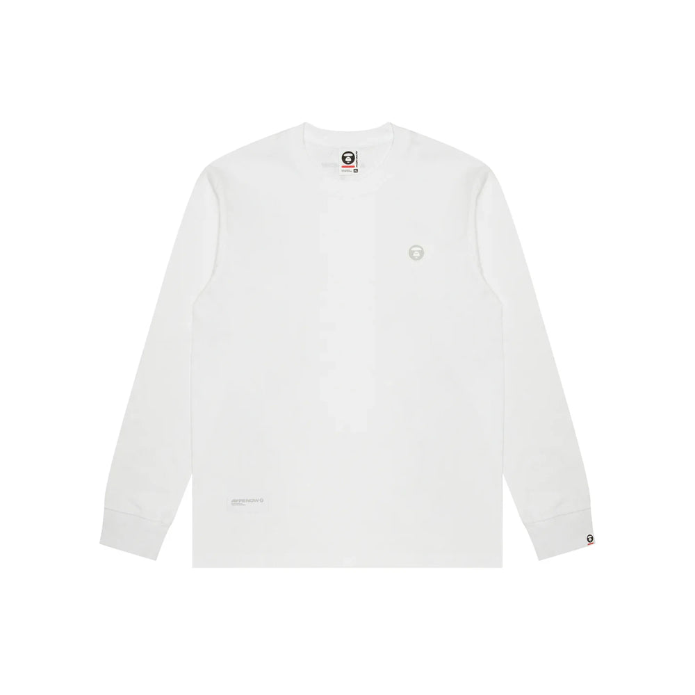 AAPE-Moonface-Logo-Long-Sleeve-Tee-‘White’-1