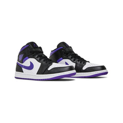 Air-Jordan-1-Mid-‘White-Black-Purple’-(2022)-front-side