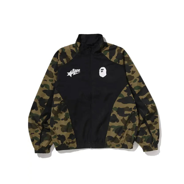 BAPE 1st Camo Stand Collar Track Jacket 'Green'