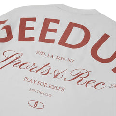 Geedup-Sports-&-Rec.-T-Shirt-‘White-/-Burgundy’-(2025)-3