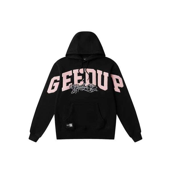 Geedup Team Logo Script Hoodie 'Black / Dusty Pink' (2025)