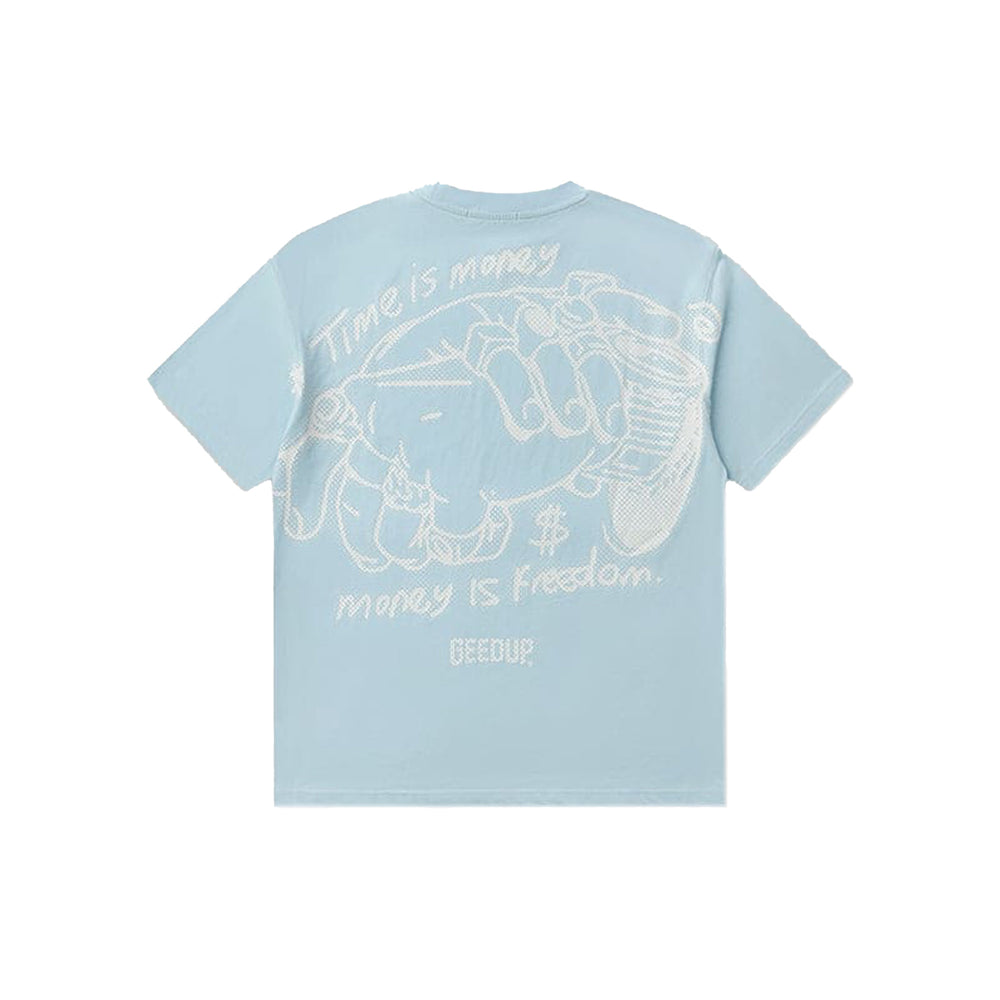 Geedup-Time-Is-Money-T-Shirt-‘Cool-Blue-/-White’-(2025)-1