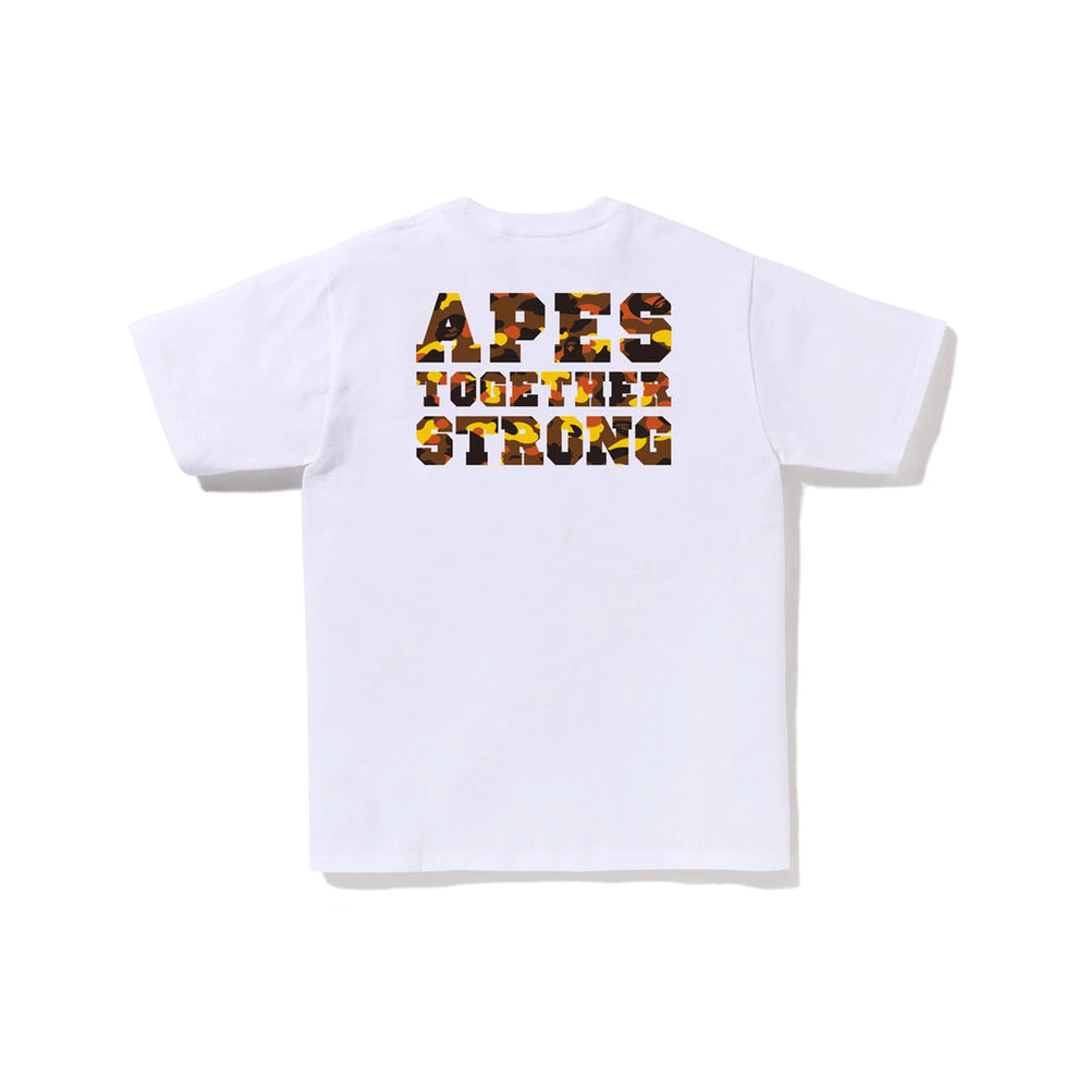 bape-1st Camo College Ats Tee - White-(Orange)-2