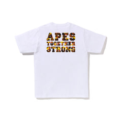 bape-1st Camo College Ats Tee - White-(Orange)-2