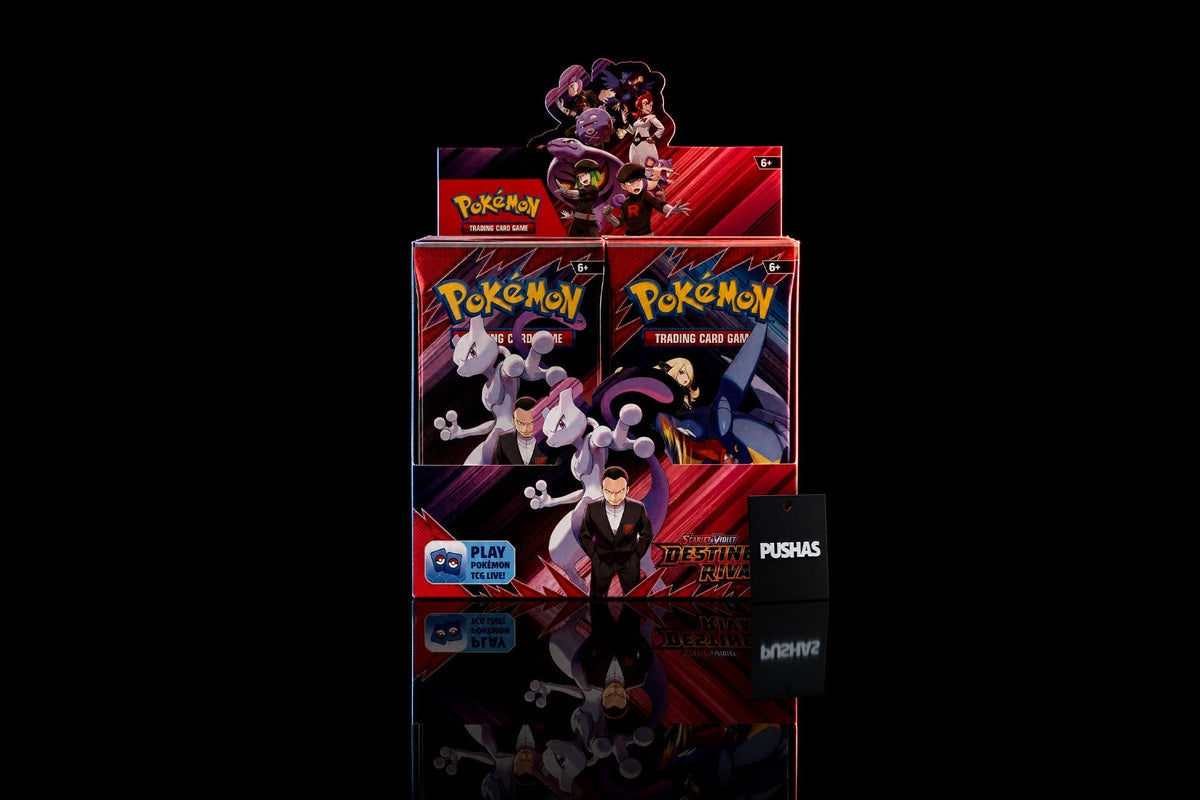 Pokémon TCG Destined Rivals Booster Display Box photographed by PUSHAS
