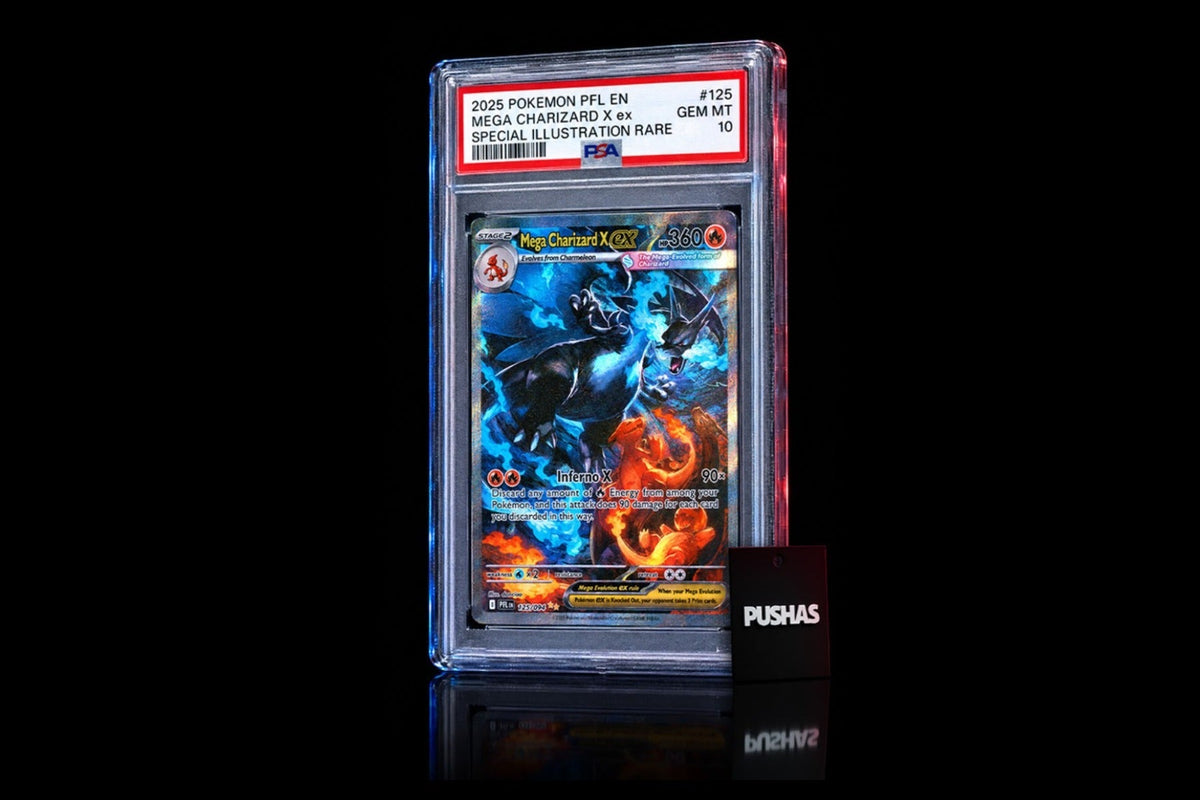 Graded Pokémon card in a PSA 10 slab, available on PUSHAS