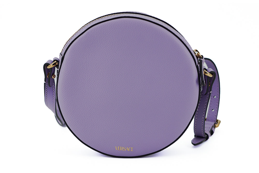 Versace Calf Leather Round Disco Shoulder Bag 'Purple'