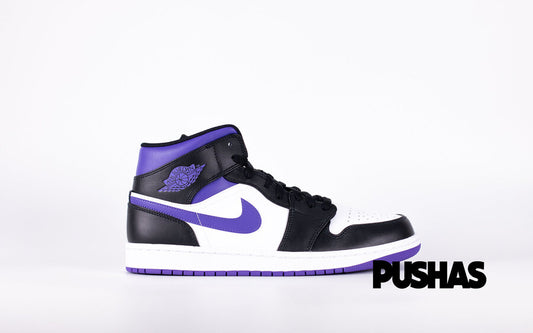 Air Jordan 1 Mid 'White Black Purple' (2022)