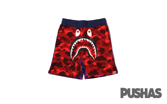 BAPE-Crazy-Camo-Shark-Sweat-Shorts-Red-2022