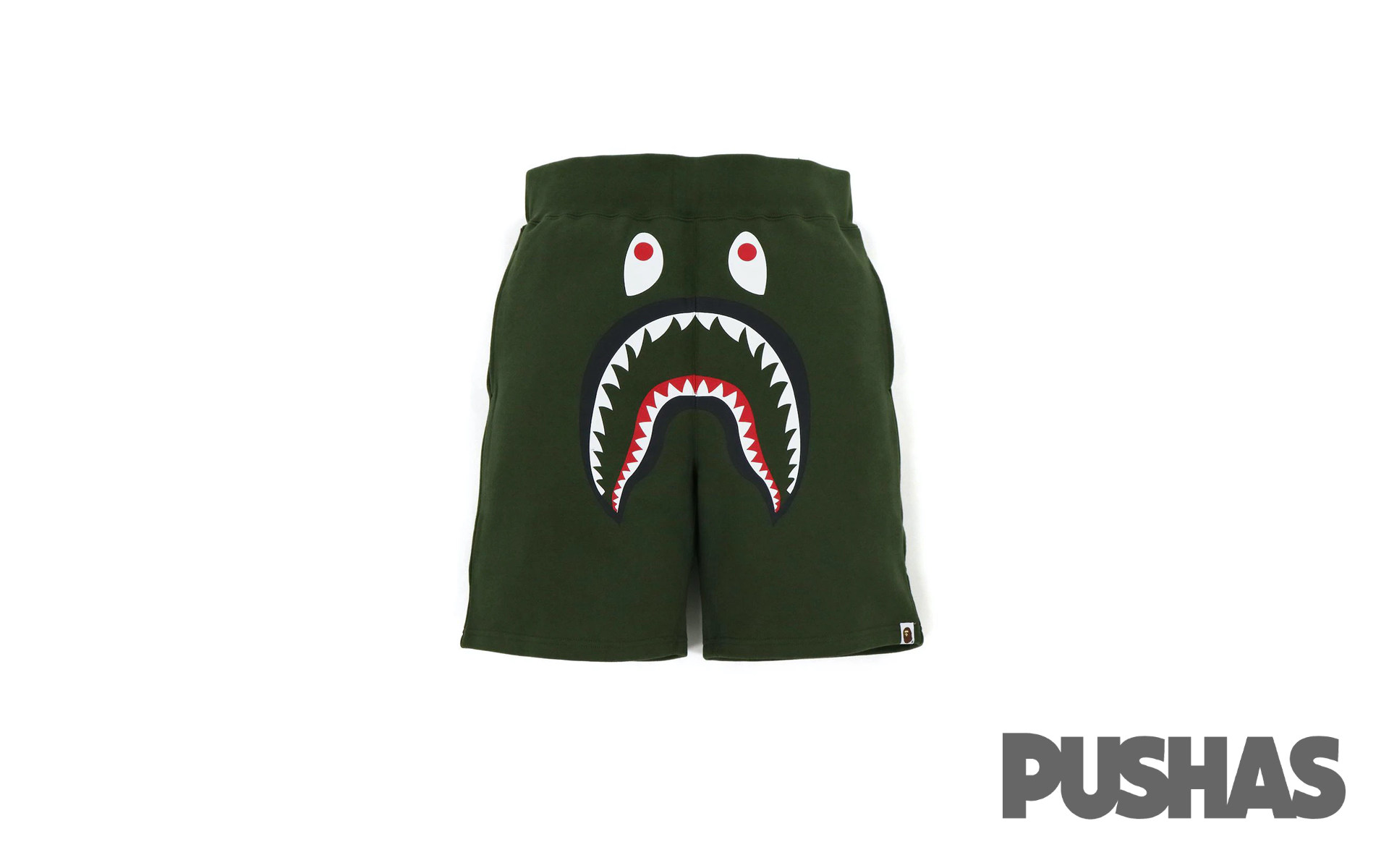 Bape-Shark-Sweat-Shorts-Olive-Drab-2021