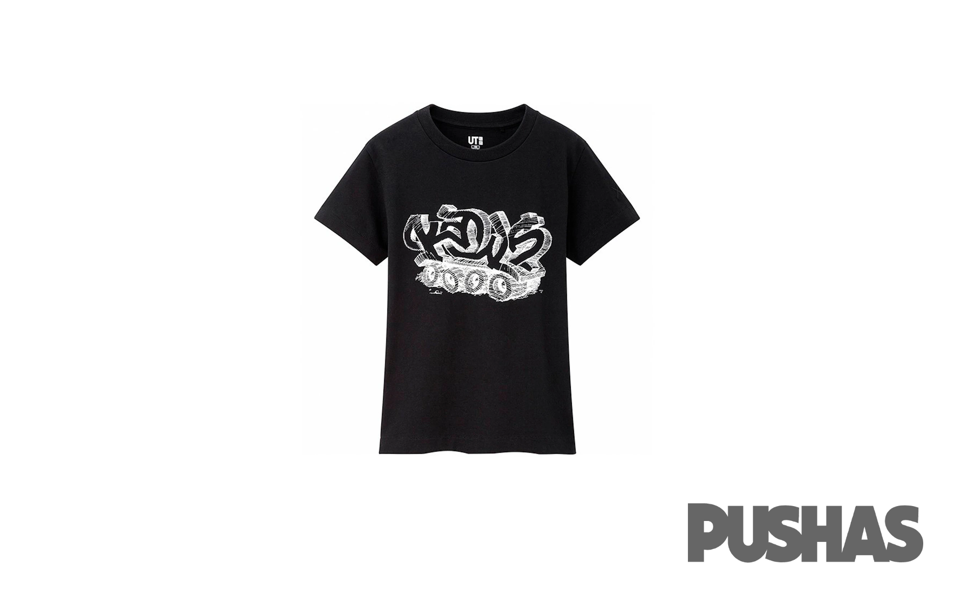 Kaws-x-Uniqlo-Wordmark-Tee-Black