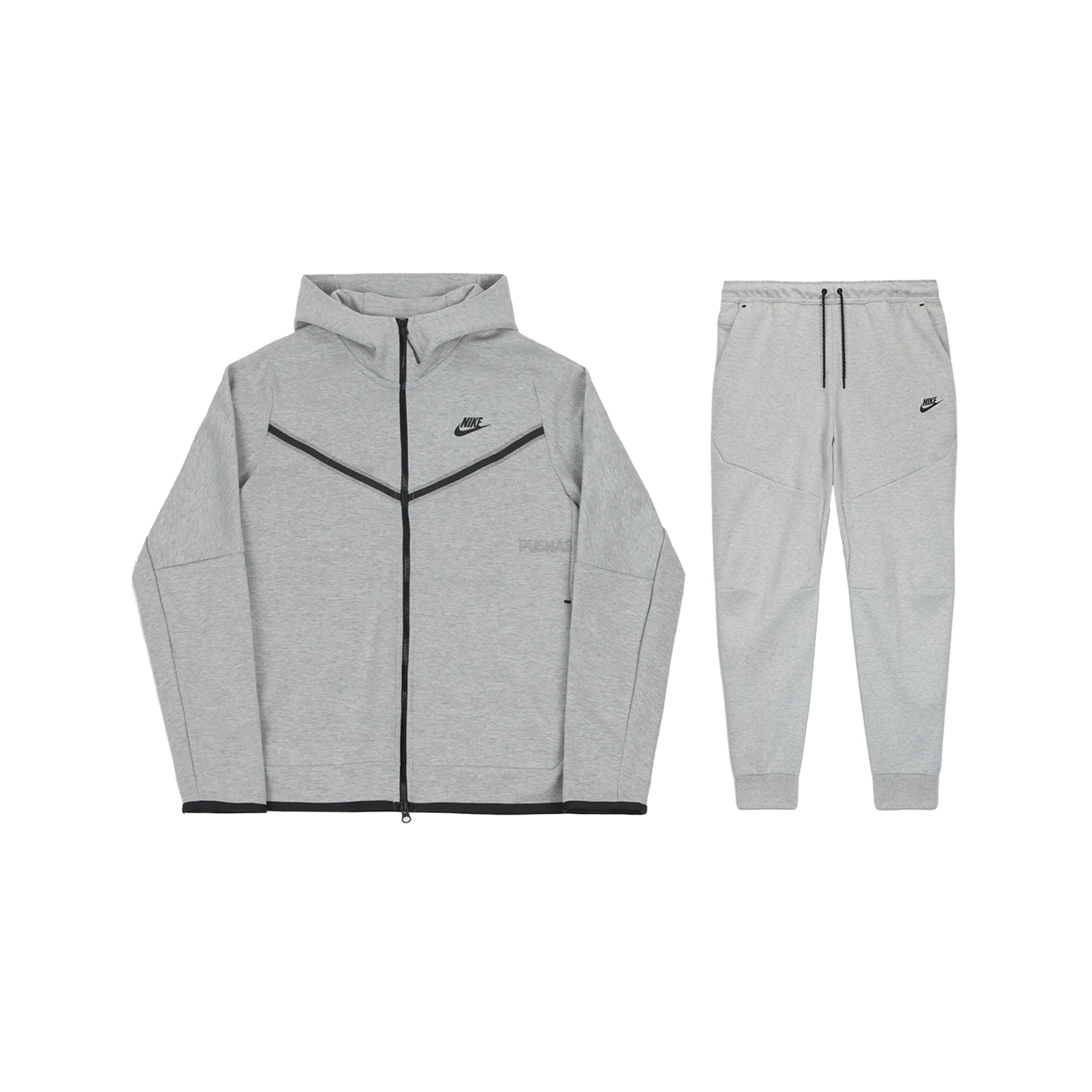 Nike-Sportswear-Tech-Fleece-Full-Zip-Hoodie-&-Joggers-Set-Grey