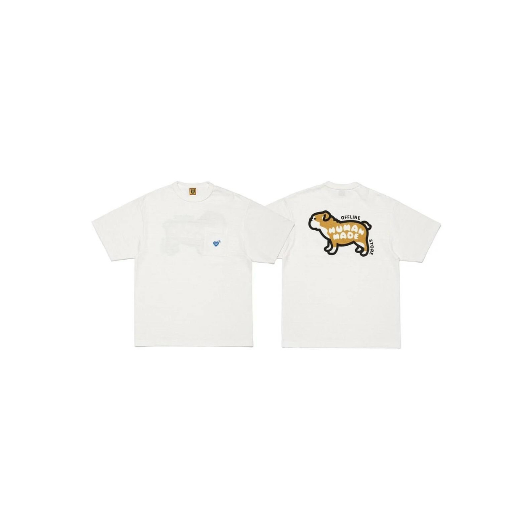 Human-Made-Pocket-T-Shirt-Offline-Dog-White