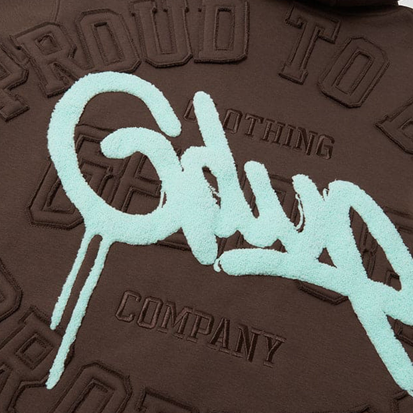 Geedup Proud To Be A Problem Hoodie 'Brown / Light Blue'