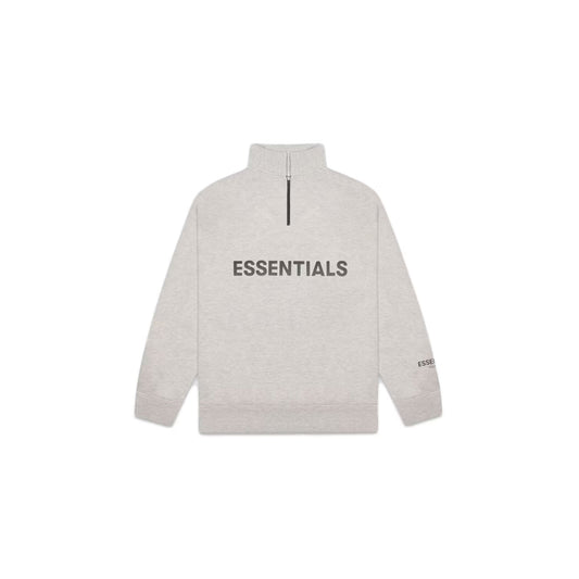 Fear of God Essentials Half Zip Pullover Sweater 'Oatmeal / Oatmeal Heather / Light Heather Oatmeal' (2021)