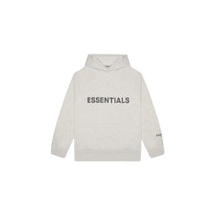 Fear of God Essentials 3D Silicon Applique Pullover Hoodie 'Light Heather Oatmeal' (2020)