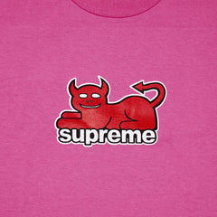 Supreme Toy Machine Devil Cat Tee 'Fuchsia' (2024)