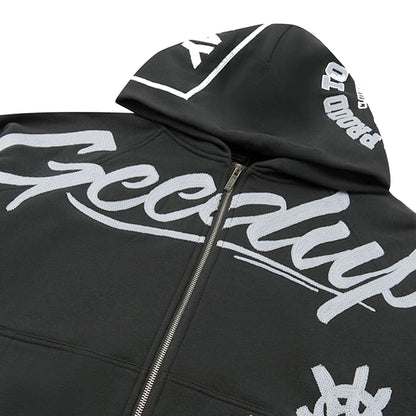 Geedup Multi-Logo Zip Jacket 'Charcoal / White'