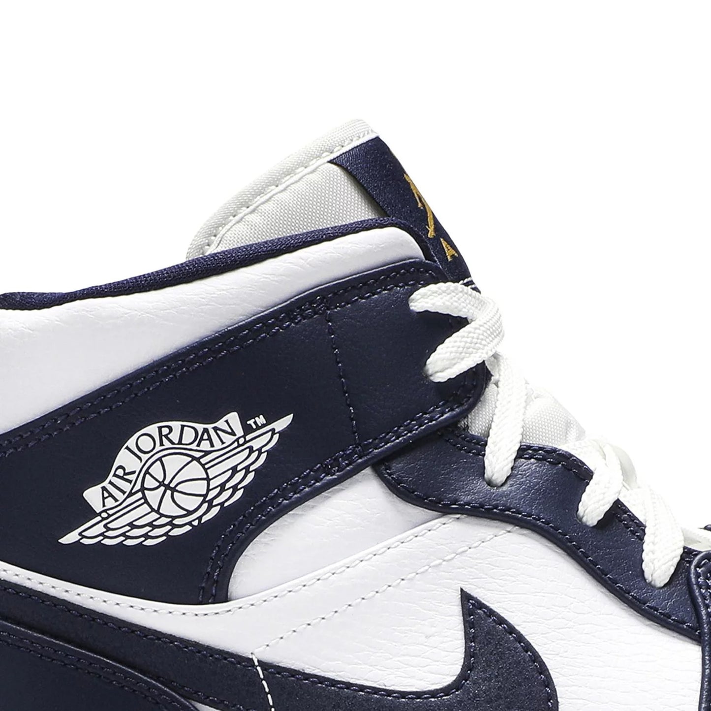 Air Jordan 1 Mid 'White Metallic Gold Obsidian' (2019)