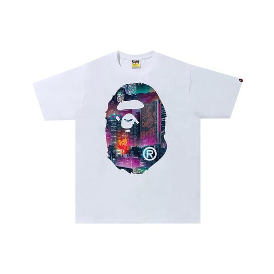 BAPE Neon Tokyo Big Ape Head Tee 'White' (2020)