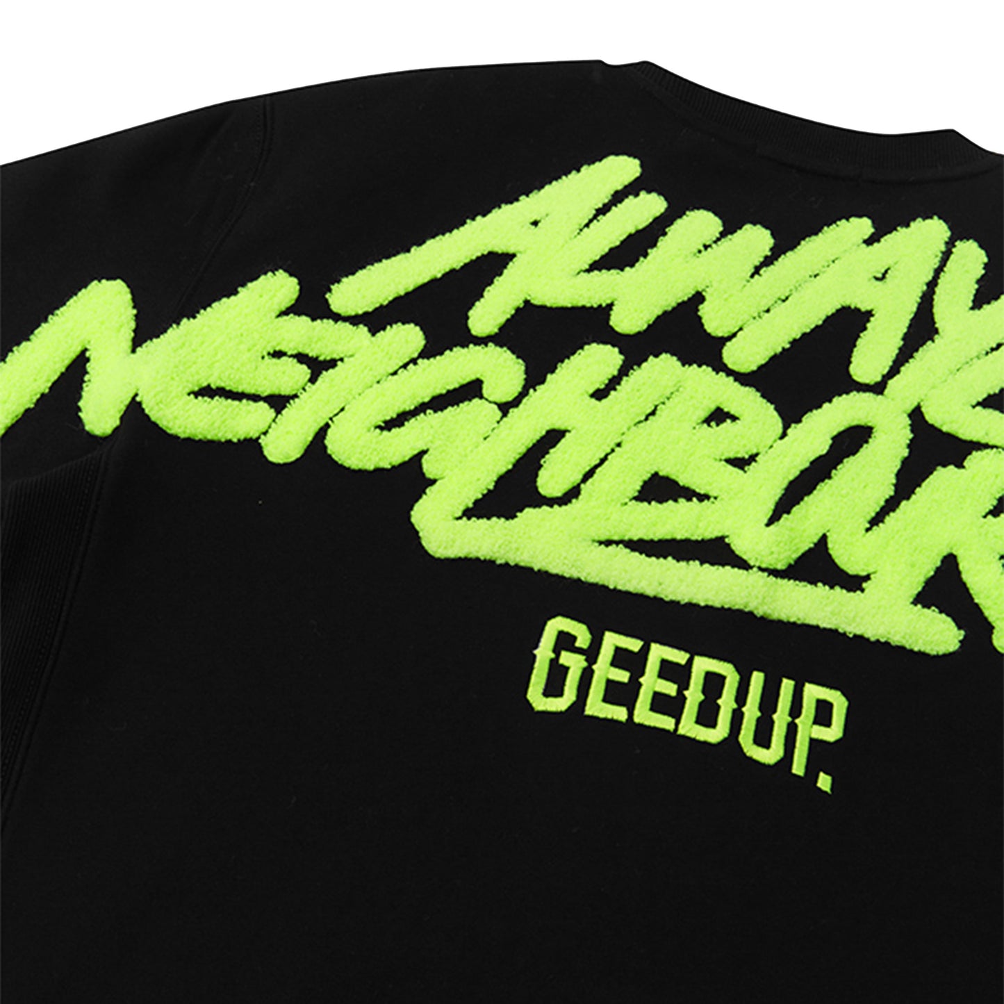 Geedup Always Neighbourhood Crewneck 'Black / Hyper Yellow' (2024)