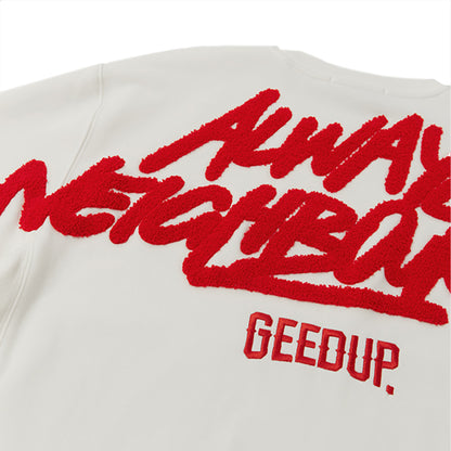 Geedup Always Neighbourhood Crewneck 'White / Red' (2024)