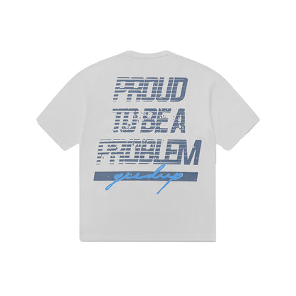 Geedup Proud To Be A Problem Nascar T-Shirt 'White / Blue' (2024)