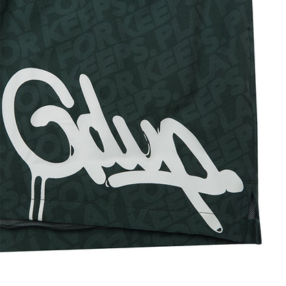 Geedup Handstyle / Play For Keeps Monogram Swim Shorts 'Forest Green / White' (2024)