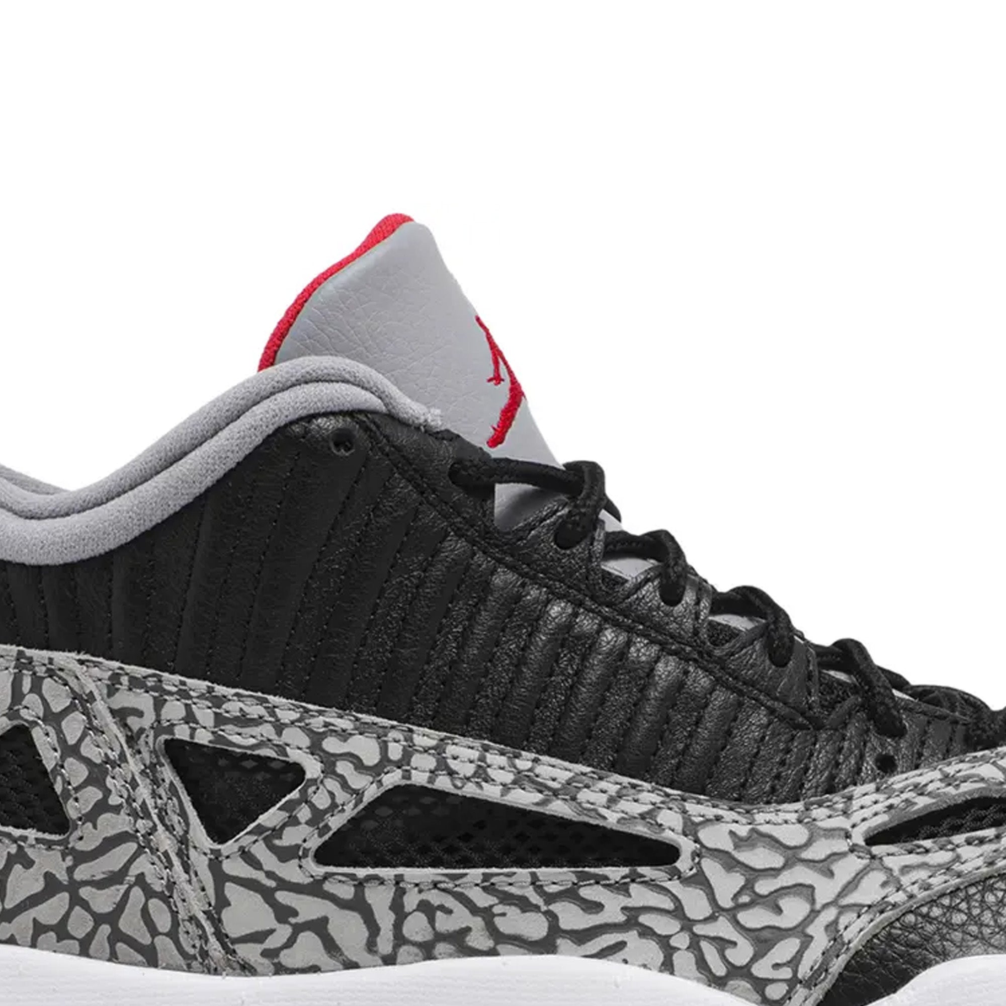 Air-Jordan-11-Low-IE-‘Black-Cement’-(2020)-side-close-up