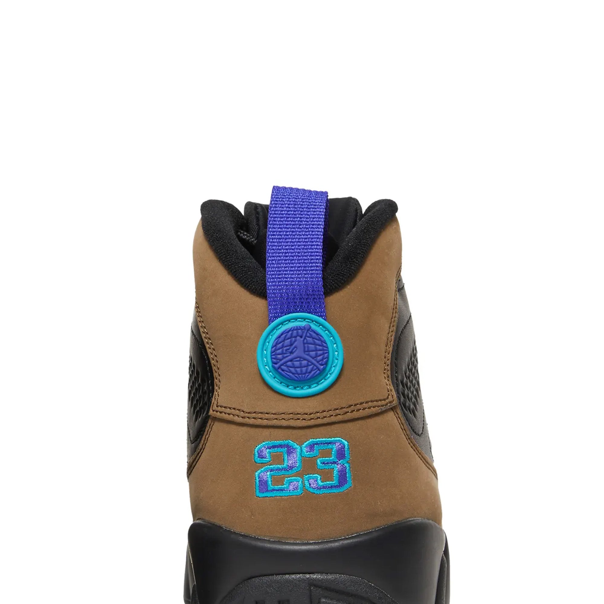 Air-Jordan-9-Retro-‘Light-Olive-Concord’-(2023)-back-close-up