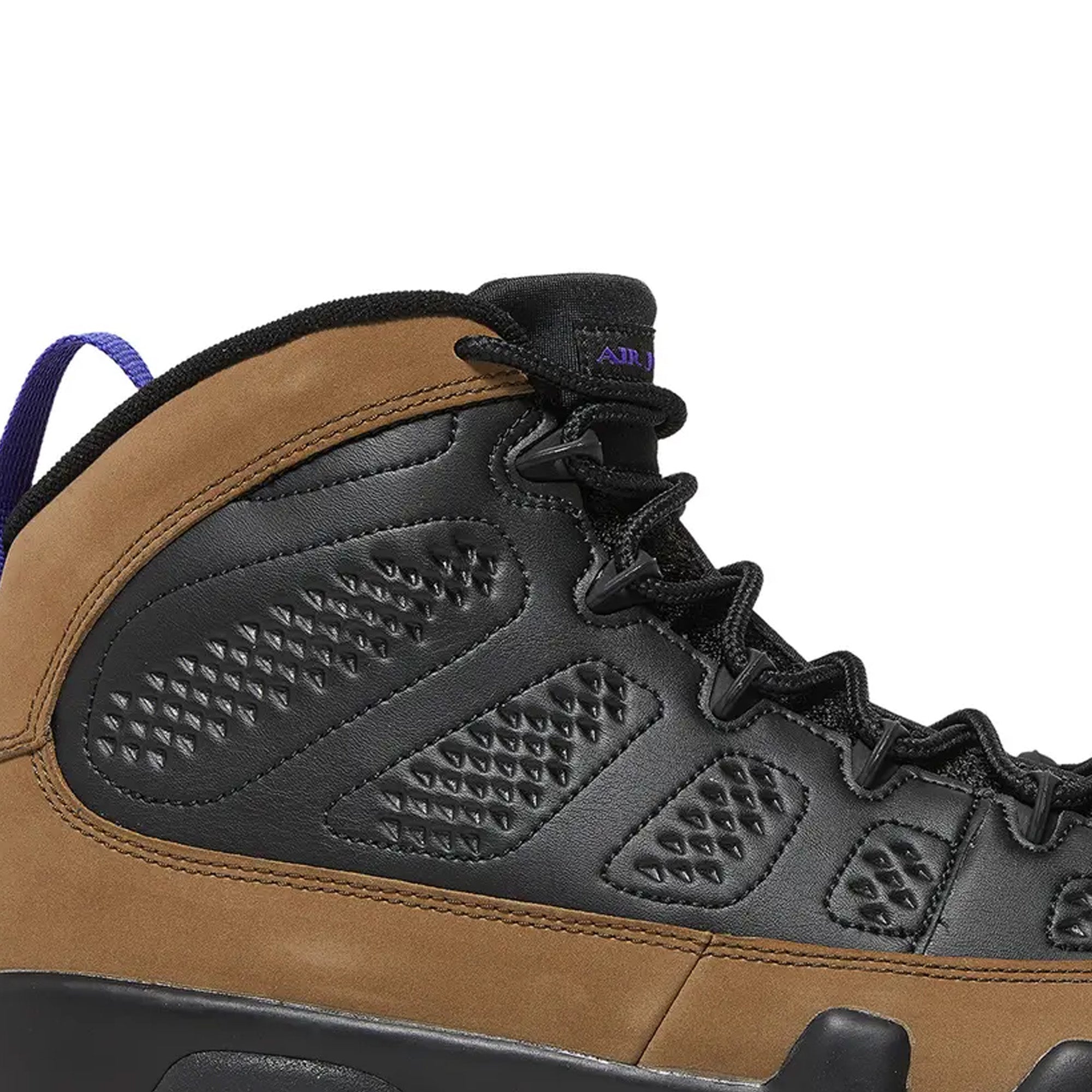 Air-Jordan-9-Retro-‘Light-Olive-Concord’-(2023)-side-close-up