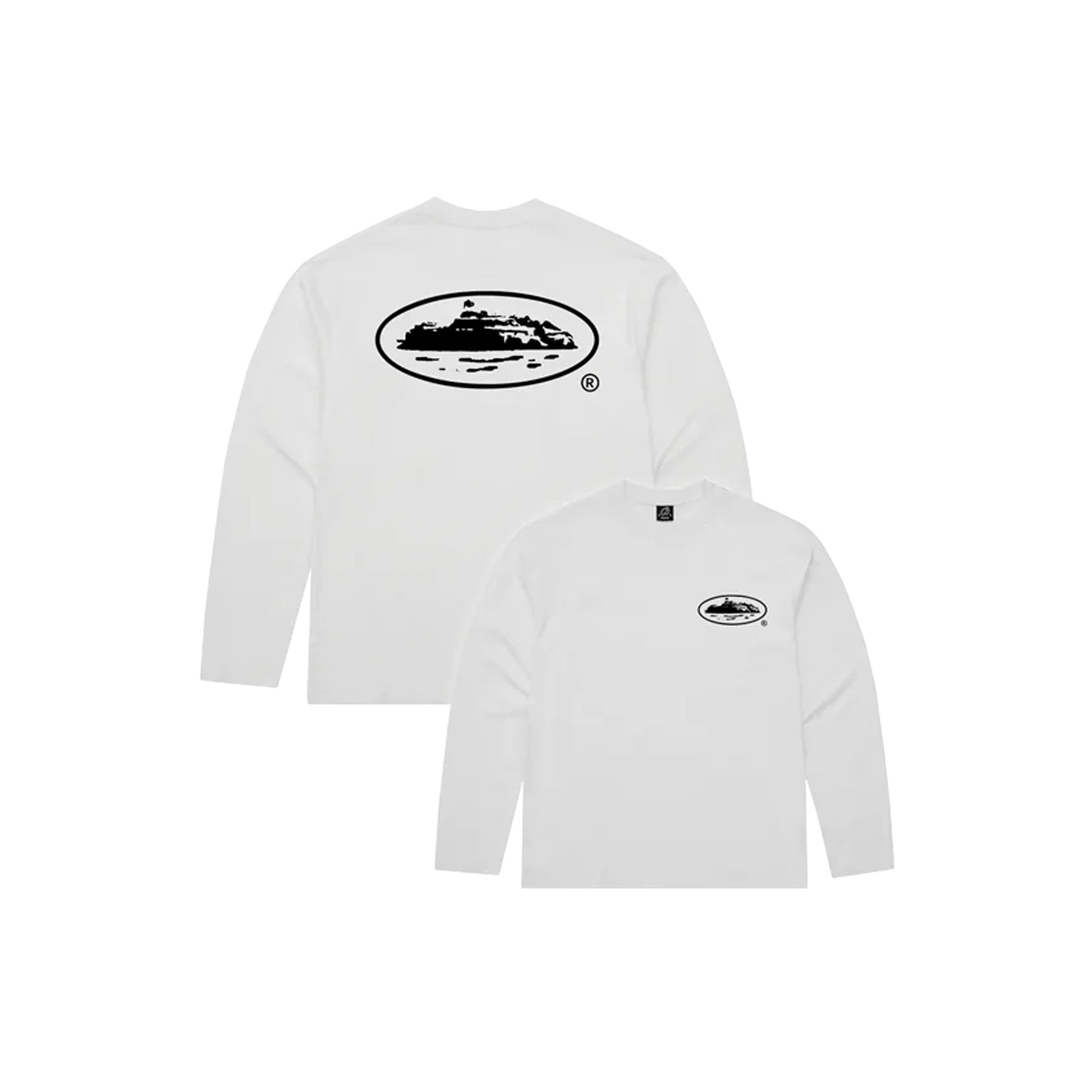 Corteiz-OG-Island-Longsleeve-Tee-‘White’-front-back