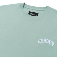 Geedup-Micro-Team-Logo-T-Shirt-'Pistachio'-(2024)-front-close-up