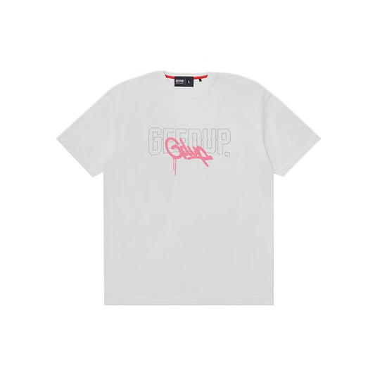 Geedup-Neon-Core-Logo-T-Shirt-‘White-Pink’-(2025)-front