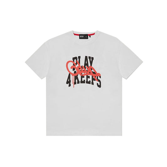 Geedup-Play-4-Keeps-T-Shirt-'White-/--Red'(2025)-front