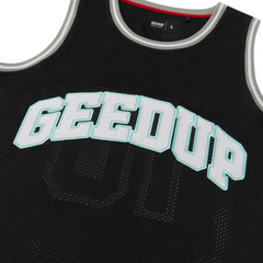 Geedup Team Logo Basketball Jersey 'Black / White / Blue' (2024)