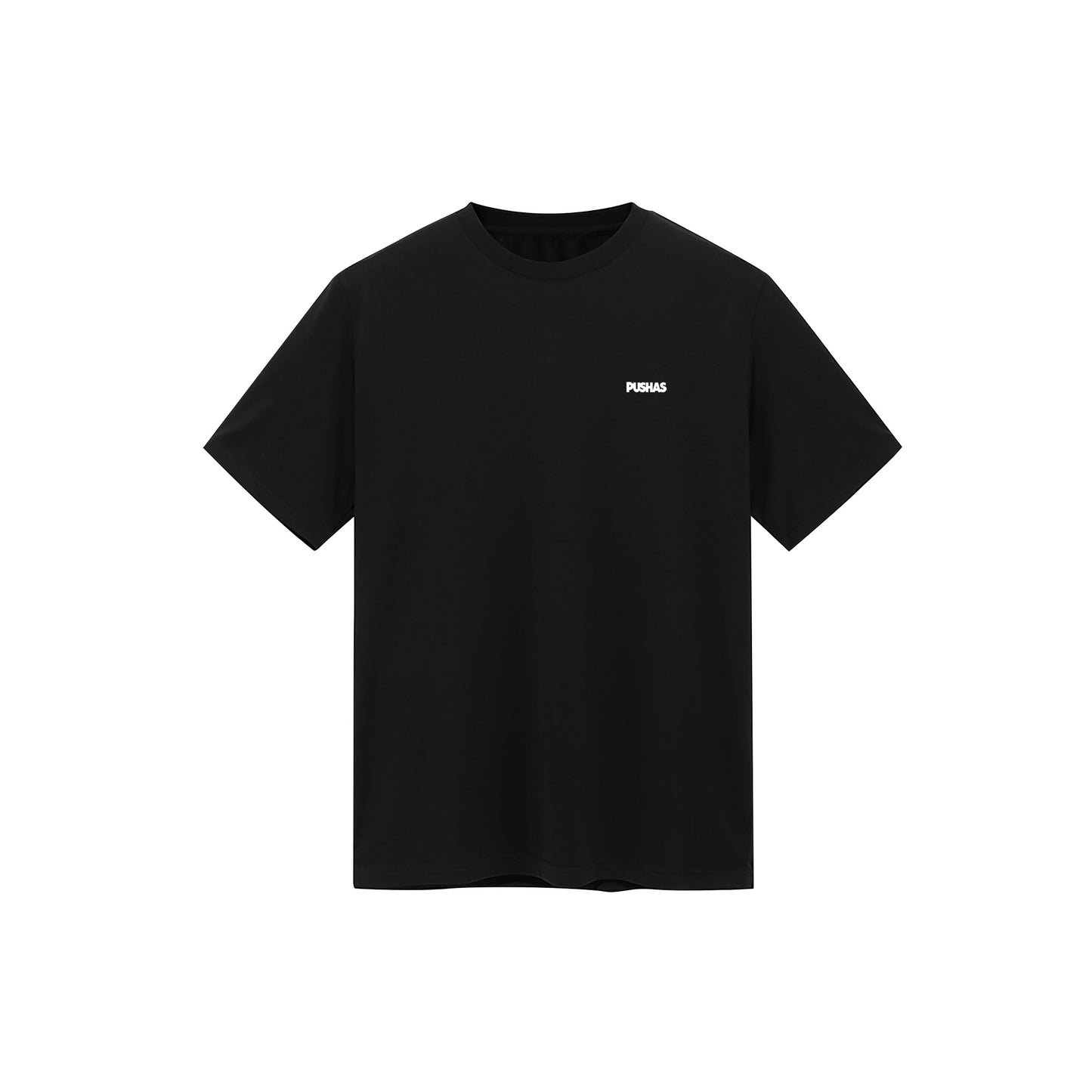 PUSHAS Embroidered Logo T-Shirt 'Black / White' (2024)