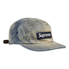 Supreme-Washed-Chino-Twill-Camp-Cap-'Dirty-Indigo'-(2024)-front-side