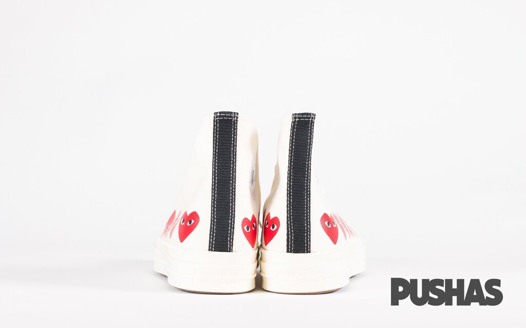 Comme des Garcons Play x Chuck Taylor 1970s Hi 'Multi Heart' - Milk (New)