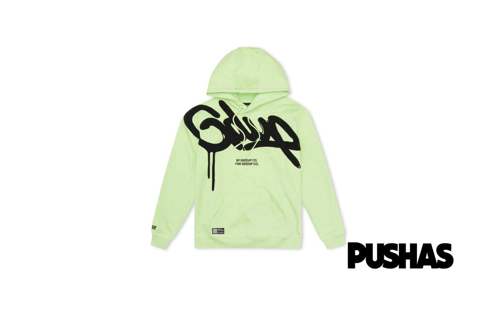 Geedup Handstyle Hoodie 'Pastel Green Black' (2022)