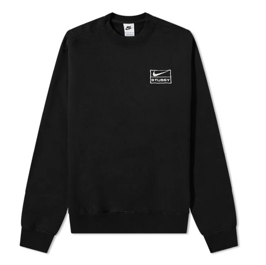 Nike x Stussy Wash Fleece Crewneck 'Black' (SS23)