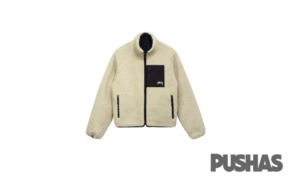 Stussy 8 Ball Sherpa Reversible Jacket 'Natural'